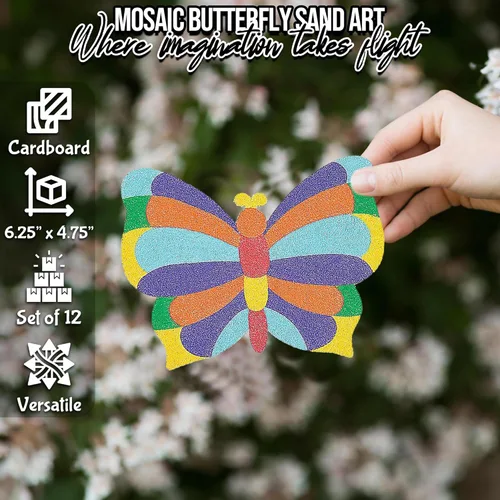 Miniatura 2 de Fun Express Manualidades de San Valentín para niños, juego de 12 imágenes de arte de mosaico y arena, kits de manualidades de San Valentín