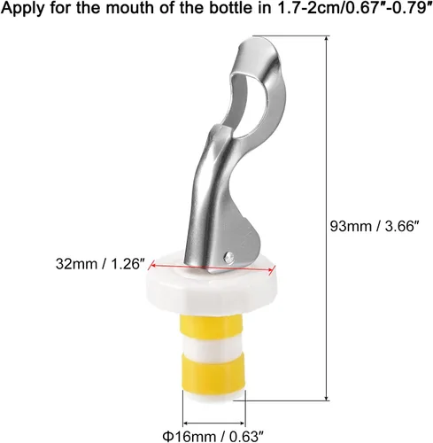 Miniatura 2 de uxcell Tapones de vino, 4 tapones manuales de expansión de 0.630 in/0.63 pulgadas, tapón de silicona para botella de vino, tapón de sellado