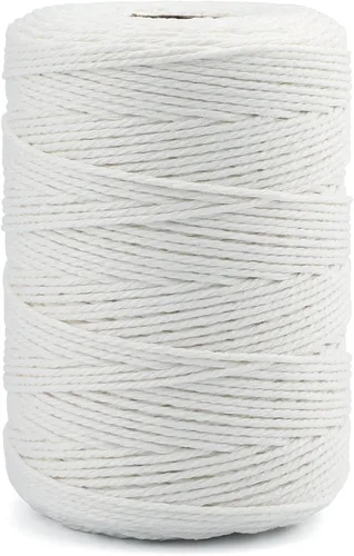 Miniatura 13 de JijAcraft Carniceros cordel de 656 pies, cuerda de algodón beige de 0.079 pulgadas para carne y salchichas, pavo, cuerda de cocina natural segura