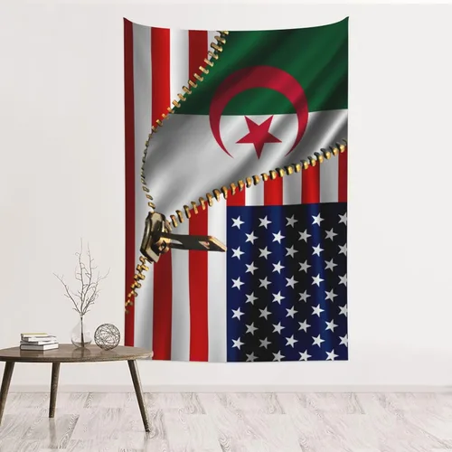 Miniatura 10 de Tapiz de bandera estadounidense y bandera cubana de Cuba, 60 x 40 pulgadas, divertido tapiz estético, arte de pared para dormitorio, sala de estar