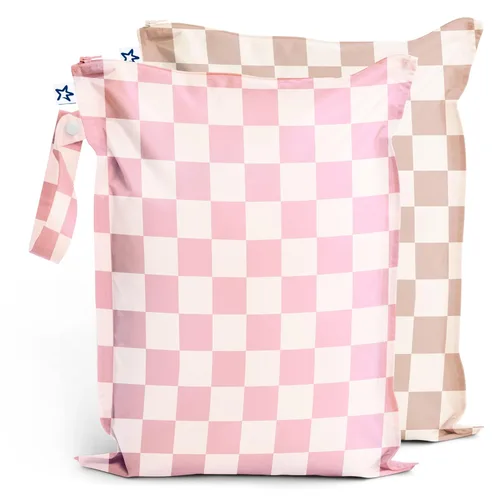Miniatura 37 de Tiny Twinkle Bolsas Húmedas a Prueba de Desorden Paquete de 2 Bolsas Húmedas Reutilizables e Impermeables para Trajes de Baño Ropa de Bebé