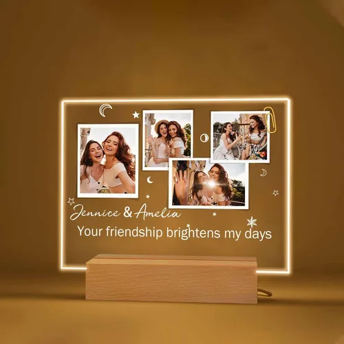 Miniatura 14 de Regalo especial de Navidad, lámpara de luz nocturna personalizada, fotos en placa acrílica, regalo para papá, mamá, regalo para familia, cumpleaños
