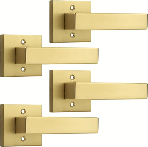 Miniatura 23 de Probrico Paquete de 2 manijas de puerta simuladas negras, manija de puerta de una sola cara para armarios, puertas francesas, juego de pomos Negro