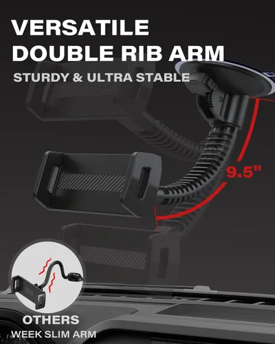 Miniatura 5 de APPS2Car - Soporte de tableta resistente para camión, coche, semicicleta, tractor, UTV RV Ultra-Strong 4.33" Vacuum Suction Cup, Stable Double-Rib