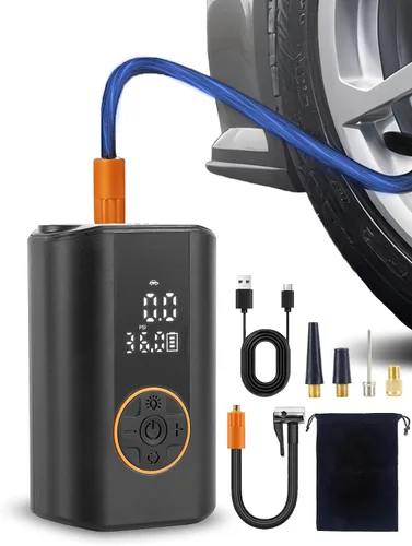 Inflador de neumáticos, compresor de aire portátil, bomba de aire inalámbrica de 150 PSI para neumáticos de automóvil con medidor de presión