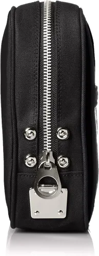 Miniatura 3 de SANEI Luggage Canvas Mailing Pouch L Horseshoe Lock with Metal Clasp No Padlock Included Moss G Black Black 19-3911tcx
