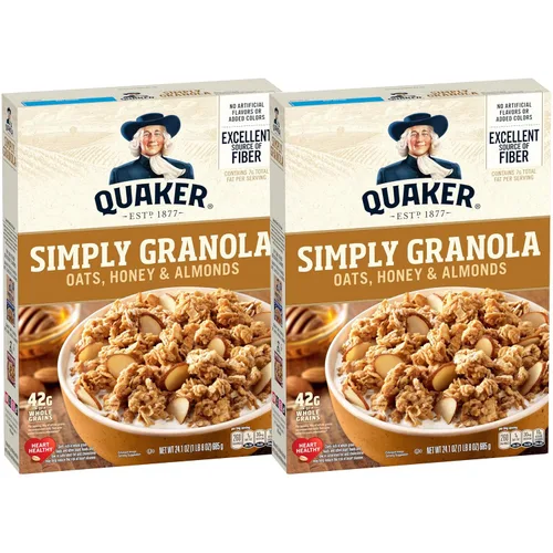 Quaker Simply Granola Miel y Almendra, (paquete de 2)