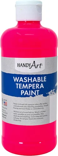 Miniatura 40 de Handy Art Little Masters - Pintura al temple lavable, color blanco, botella de medio galón de 64 onzas, brillante y mezclable, alta opacidad