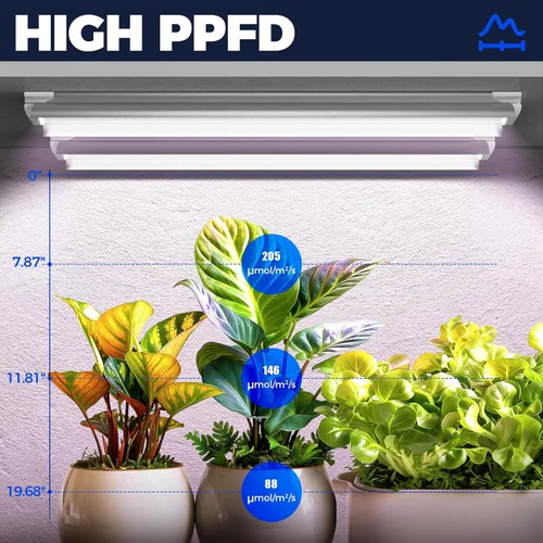 Miniatura 4 de Barrina Luz de cultivo T8 de 2 pies, 144 W (6 x 24 W), equivalente a 800 W, espectro completo, luz de planta de luz solar, bombillas LED de cultivo