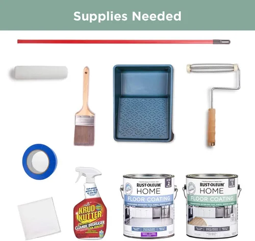 Miniatura 6 de Rust-Oleum 367592 - Kit de revestimiento de suelo para interiores del hogar, gris envejecido mate