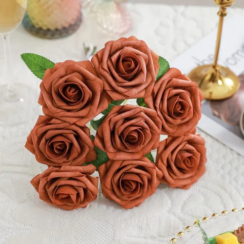 Miniatura 2 de Juego de flores artificiales, flores falsas para bricolaje, centros de mesa para bebé, ramo de novia, ramo de boda, arreglos de flores, velas