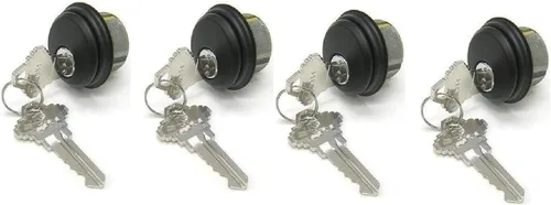 Miniatura 6 de Cerraduras de cilindro, cerradura de puerta comercial, estilo Adams Rite, resistente, 2 llaves (doble cilindro, aluminio plateado, paquete de 4)