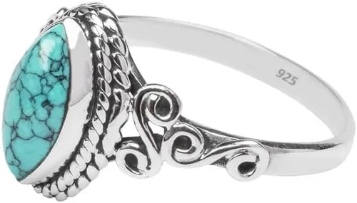 Miniatura 21 de Anillo de plata de ley 925 con piedras preciosas para mujeres y niñas, hecho a mano, anillo de promesa de piedras preciosas naturales, regalo