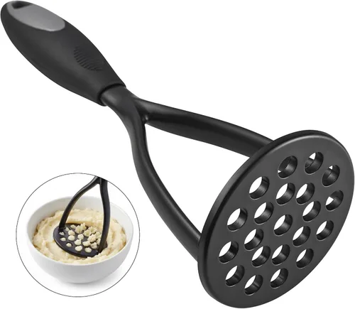 Miniatura 7 de KSENDALO Juego de 2 Machacadores de Papas de Nylon, Machacador de Alimentos Grueso Antiadherente Mango Cómodo Envuelto en Goma Cuchilla de Nylon