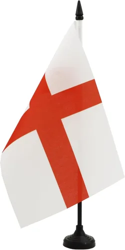 Miniatura 27 de United Kingdon Coat of arms Table Flag 5'' x 8'' - UK - British - England Desk Flag 21 x 14 cm - Black plastic stick and base - AZ FLAG Escudo