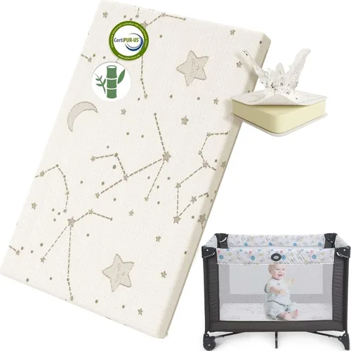 Miniatura 11 de YENING Pack and Play - Cubrecolchón Baby Pack N Play Colchones para parque infantil y corral con funda lavable de 38 x 26 x 1 pulgada, 1 paquete