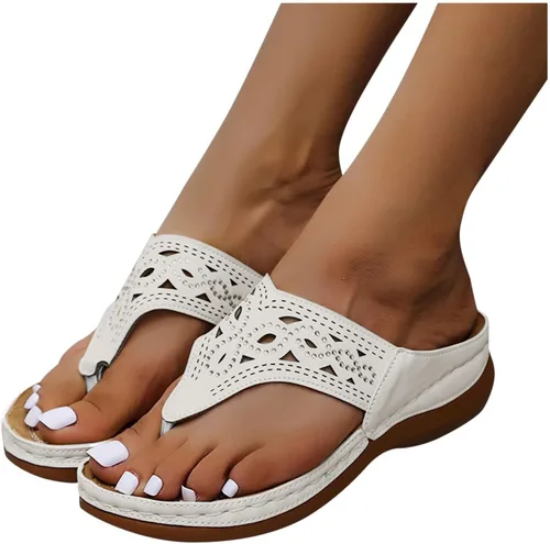 Miniatura 4 de Sandalias cómodas para mujer, sandalias ortopédicas para mujer, pantuflas para caminar con soporte de arco ortopédico sandalias de cuña hueca