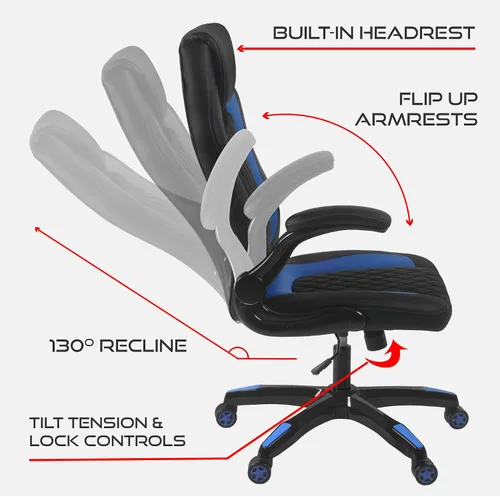 Miniatura 8 de Aon Archeus Silla ergonómica de oficina para juegos, asiento reclinable para juegos de PC con respaldo alto, soporte lumbar, brazos abatibles