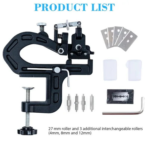 Miniatura 2 de Esquiador manual de cuero pelador Splitter adelgazamiento máquina de corte de artesanía en cuero máquina de ribete para proyecto de bricolaje