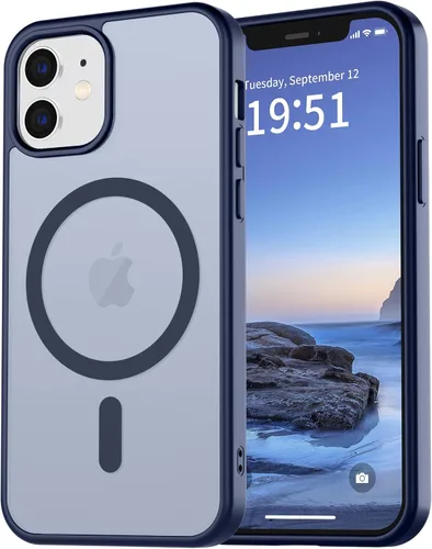 Miniatura 87 de vnnink para iPhone 12 y iPhone 12 Pro, funda de teléfono celular translúcida con protección contra caídas de grado militar, mate magnética