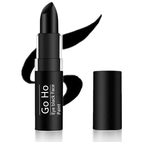 Go Ho Barra de pintura facial negra fácil de colorear, tiras de ojos impermeables para palo de béisbol, accesorios de fútbol, lápiz labial y pintura