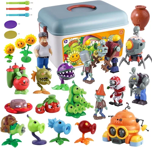ROLOSO Plantas y Zombis - Figuras de Juguetes vs Lanzaguisantes - Favores de Fiesta, Decoraciones de Cumpleaños, Suministros, Juego de Peluche Serie