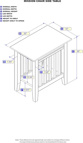 Miniatura 5 de AFI Mesa auxiliar Mission Chair en gris