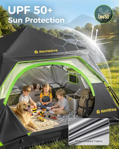 Miniatura 7 de Tienda de campaña instantánea para 4/6 personas, configuración de tienda de campaña en 60 segundos, tiendas de campaña impermeables para acampar