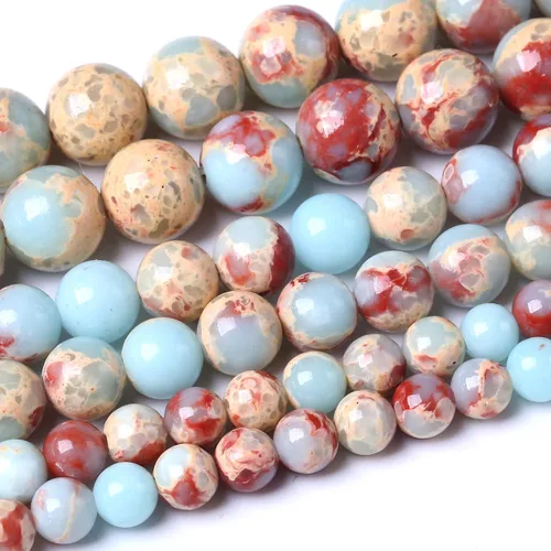 Miniatura 37 de 36 PIEZAS Cuentas de Malaquita Roja de 10 MM, Cuentas Redondas Sueltas de Gema Natural para Hacer Joyería 38 cm