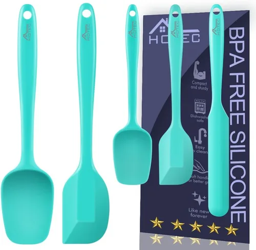 Miniatura 16 de HOTEC Juego de espátulas de silicona resistentes al calor de 300°C libres de BPA, espátulas de cocina de silicona, para hornear, mezclar, para Azul