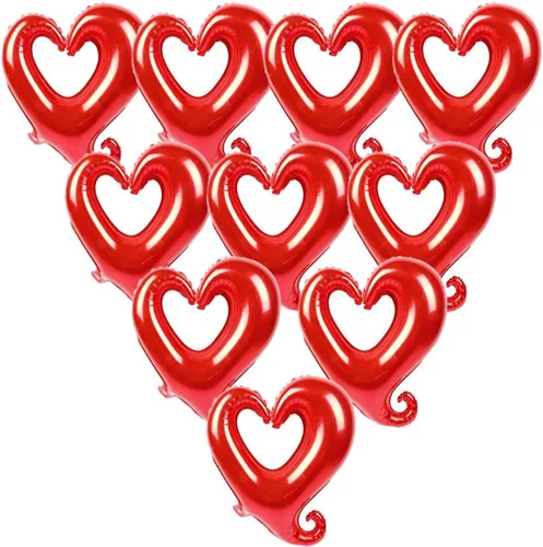 Miniatura 6 de Soochat Globos de corazón rojo, globo de helio de Mylar en forma de corazón para decoración de San Valentín, boda, fiesta, 10