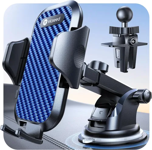 Miniatura 11 de VICSEED - Soporte universal de teléfonos para el tablero o la rejilla de ventilación del coche, con un brazo largo y una ventosa fuerte, compatible