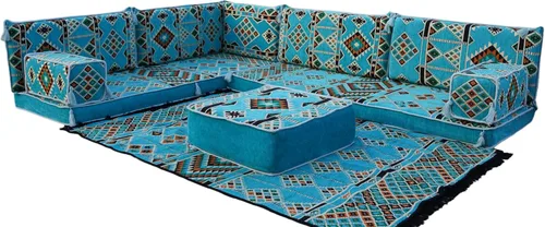 Miniatura 6 de arabicsofa Juego de sofás árabes tradicionales en forma de L - Sofás seccionales marroquíes - Asientos Majlis orientales para sala de estar