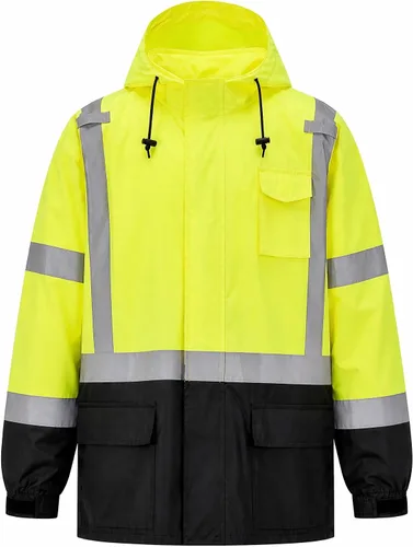 Miniatura 8 de SRsafety Equipo de lluvia de alta visibilidad, equipo de lluvia de trabajo de alta visibilidad clase 3 para hombres, trajes de lluvia de construcción