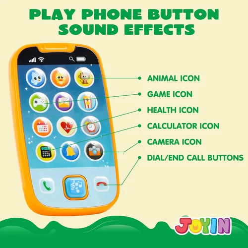 Miniatura 4 de JOYIN Teléfono de juguete para bebé, control remoto y teléfono inteligente con música, divertidos juguetes musicales de aprendizaje para bebés