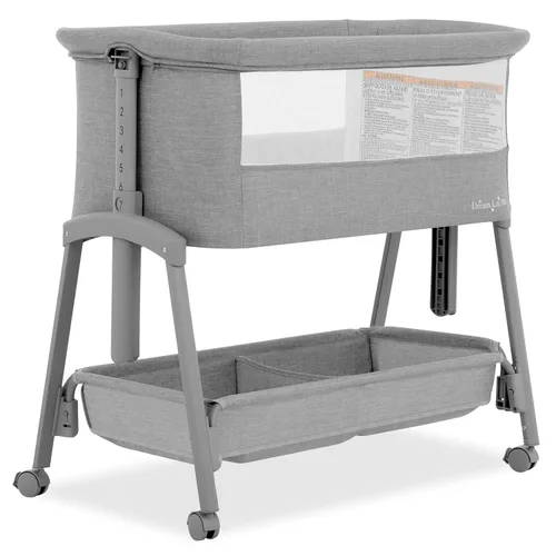Dream On Me Calypso - Moisés portátil con ruedas, altura ajustable, moisés plegable para bebé con laterales de malla transpirable, colchón de Gris