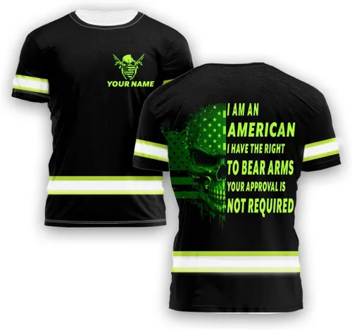 Miniatura 17 de Maddly Polo de alta visibilidad con diseño de calavera y bandera de Estados Unidos, ropa de trabajo patriótica con nombre personalizado para Camisa