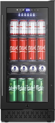Miniatura 18 de Tylza Refrigerador de vino de 8 botellas, bodega con puerta de vidrio templado de baja emisión, pantalla táctil LED, cerradura, sin escarcha, sin
