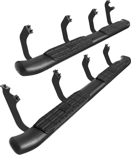TAC - Estribos laterales para Toyota Tundra 2022-2026, camioneta de doble cabina de 4.25 pulgadas, textura ovalada, barras laterales negras, barras