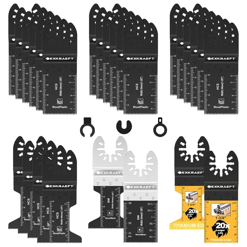 Juego de 26 cuchillas oscilantes para herramientas oscilantes, de titanio, para madera, plástico, metal, bimetálicas, para Dewalt Milwaukee Ryobi