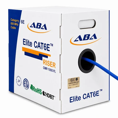 Elite Elevador CAT6E (CMR), 1000 pies, UTP 24AWG, cobre desnudo sólido, 600 MHz, certificado UL, caja fácil de tirar (Reelex II), cable Ethernet a