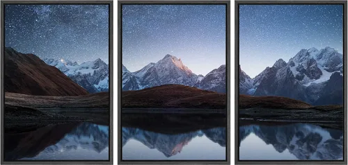 Miniatura 54 de wall26 Lienzo enmarcado para pared, juego de arte de noche estrellada sobre montañas, cielo nocturno tranquilo, naturaleza, desierto, fotografía