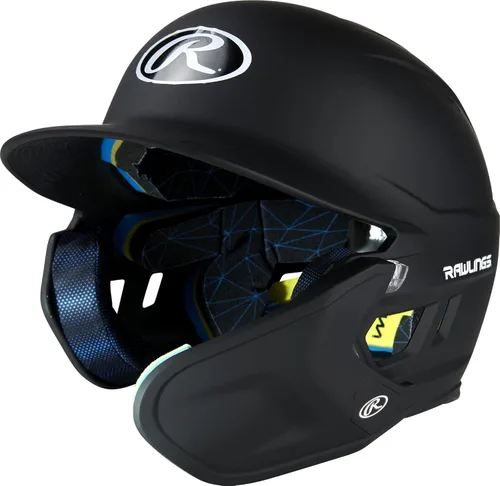 Rawlings | Casco de bateo de béisbol MACH Adjust | Protector facial ajustable | Mate | Tamaños JR y SR | Múltiples colores Negro mate