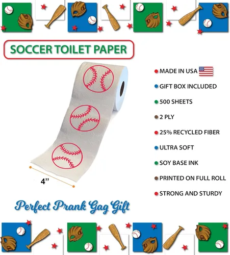Miniatura 3 de Printed TP Rollo de papel higiénico impreso para juegos deportivos, divertido día de juego, sorpresa, adultos, mujeres, hombres, regalos deportivos