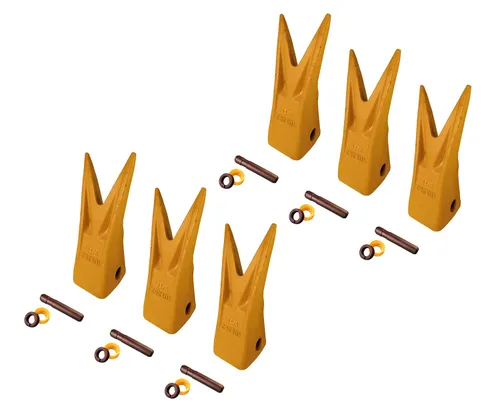 Miniatura 9 de Cubo de excavadora Tiger Rock diente w Pins, compatible con CAT J250 Series- 1U-3252WTL (1)