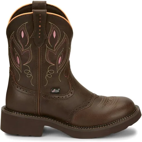 Miniatura 3 de Justin Boots Mujeres Gemma 8" Punta Redonda Casual Botas Mid Becerro Tacón Bajo 1-2" - Marrón