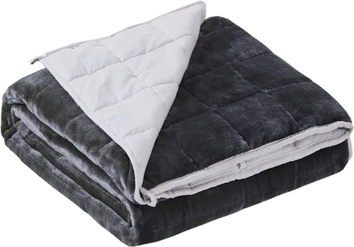 Miniatura 9 de Satwip Manta con Peso Azul de 12 Libras, Manta de Cama con Peso de Franela Suave y Cálida con Lijado Suave y Transpirable, 48 x 72 pulgadas, Azul