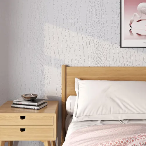 Miniatura 6 de Livelynine 15.8x197 Papel de Contacto Cocodrilo Blanco para Despegar y Pegar Papel Pintado para Gabinetes Papel Pintado de Falso Cuero Extraíble