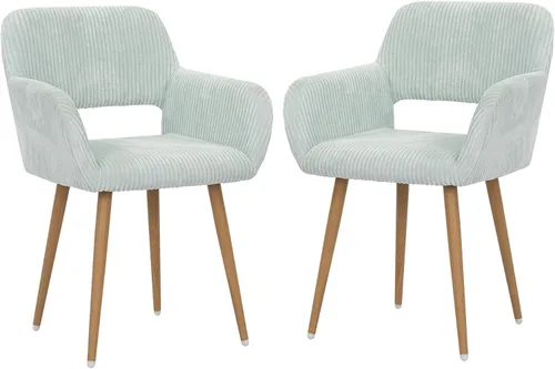 Miniatura 32 de KCC Sillas Pequeñas y Modernas con Brazos para Comedor 1 Pieza, Asiento Lateral Tapizado en Terciopelo de Mediados de Siglo Club para Invitados