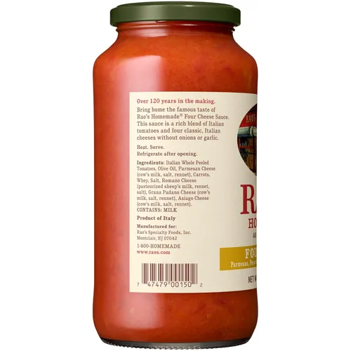 Miniatura 4 de Rao's Homemade Salsa de pasta de cuatro queso, 24 onzas, salsa de tomate, todo propósito, salsa de pasta apta para keto, tomates de alta calidad